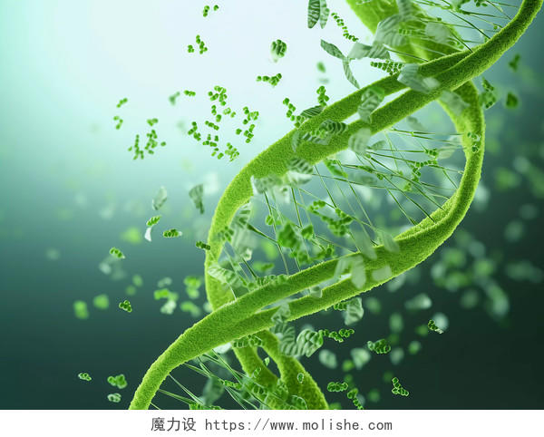 生物科技绿色叶子DNA分子